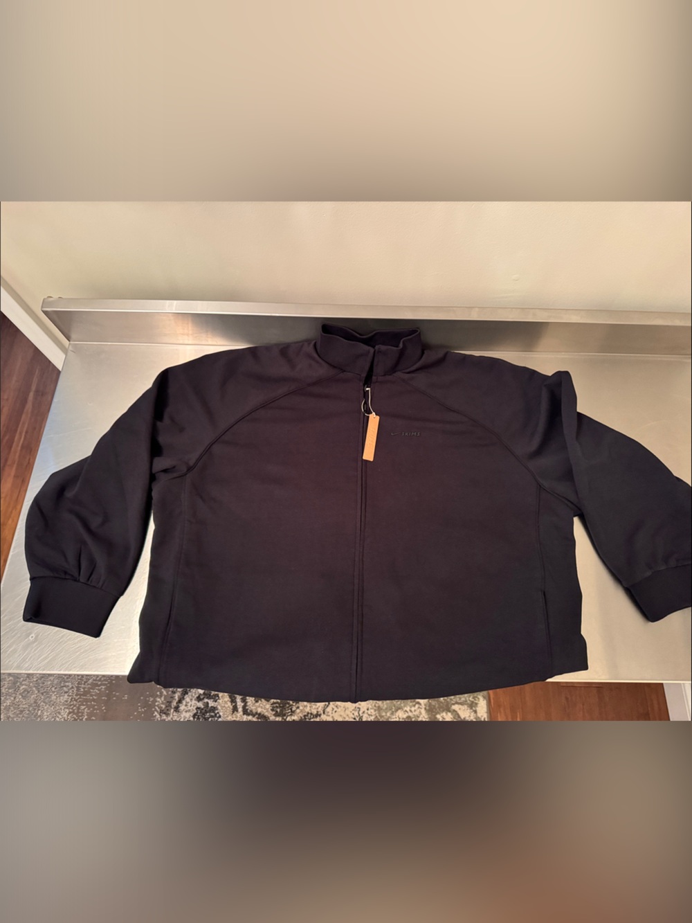Skims Track jacket Black Zip & Henley Top